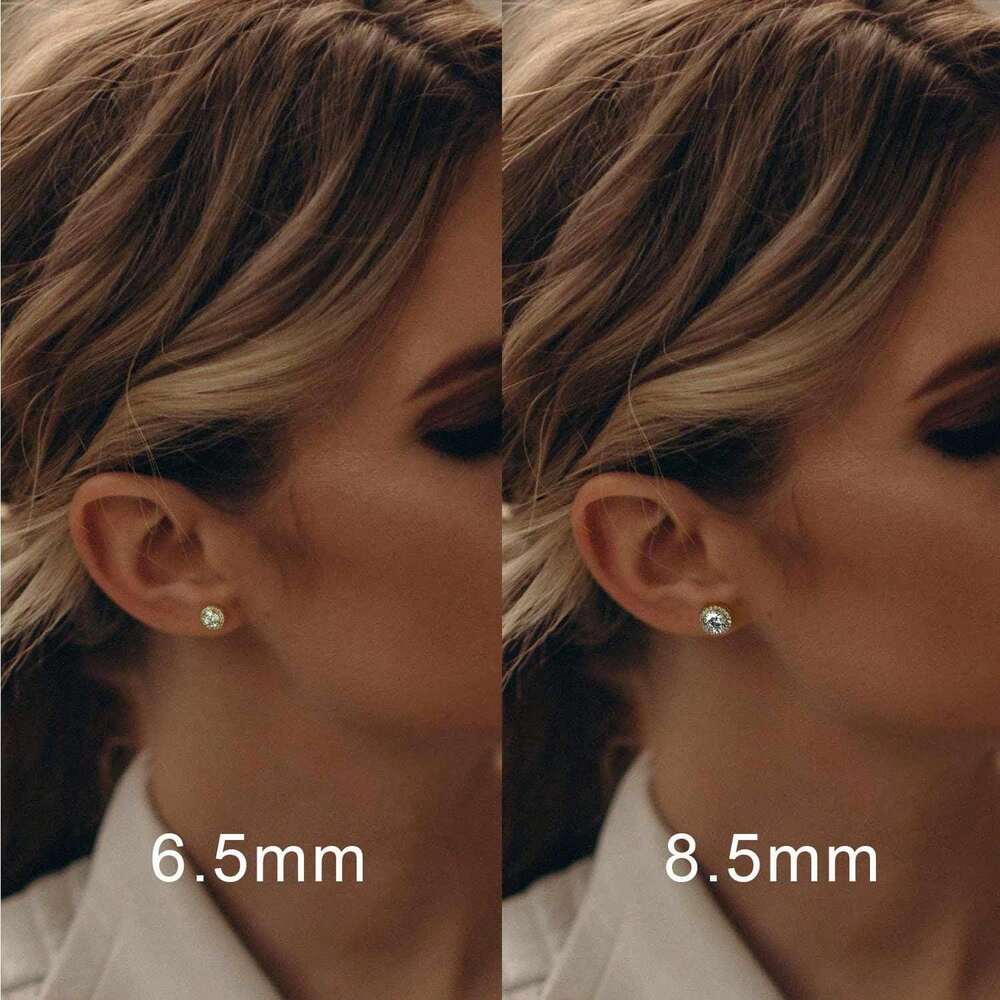 EWAJFBVGold Stud Earrings Women 14K Gold Earrings Lightweight Studs Earring Women Hypoallergenic Classic Small Studs Womens Earring 6.5/8.5mm