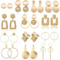 Fashion Earring13 Pairs Statement Drop Dangle Earrings Gold Stud Earrings For Women And Fashion Big Geometric Earrings Hanging Earring Set Jewelry Gifts