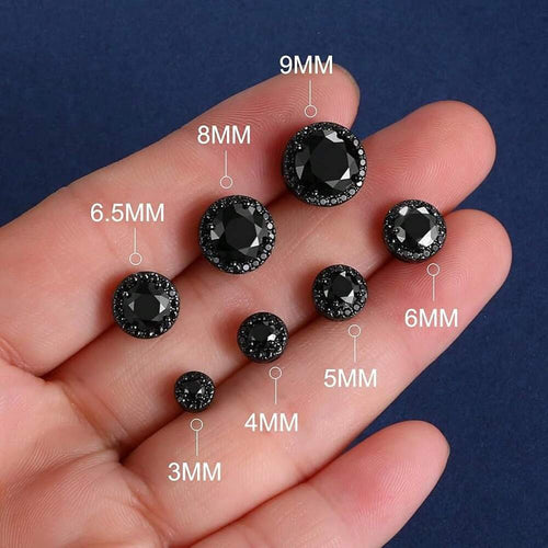 EWAJFBVMoissanite Halo Earrings Stud Screw Back 0.2-8.0ct 3-10mm 18K White Gold Plated 925 Sterling Silver Lab Round Cut Brilliant Moissanite Halo Earrings Women Men