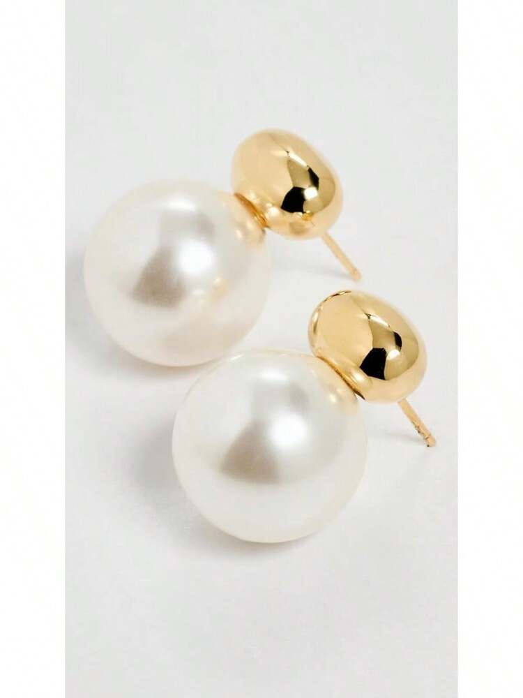 EWAJFBVSHASHI Women's Gold Pearl Stud Drop Earrings