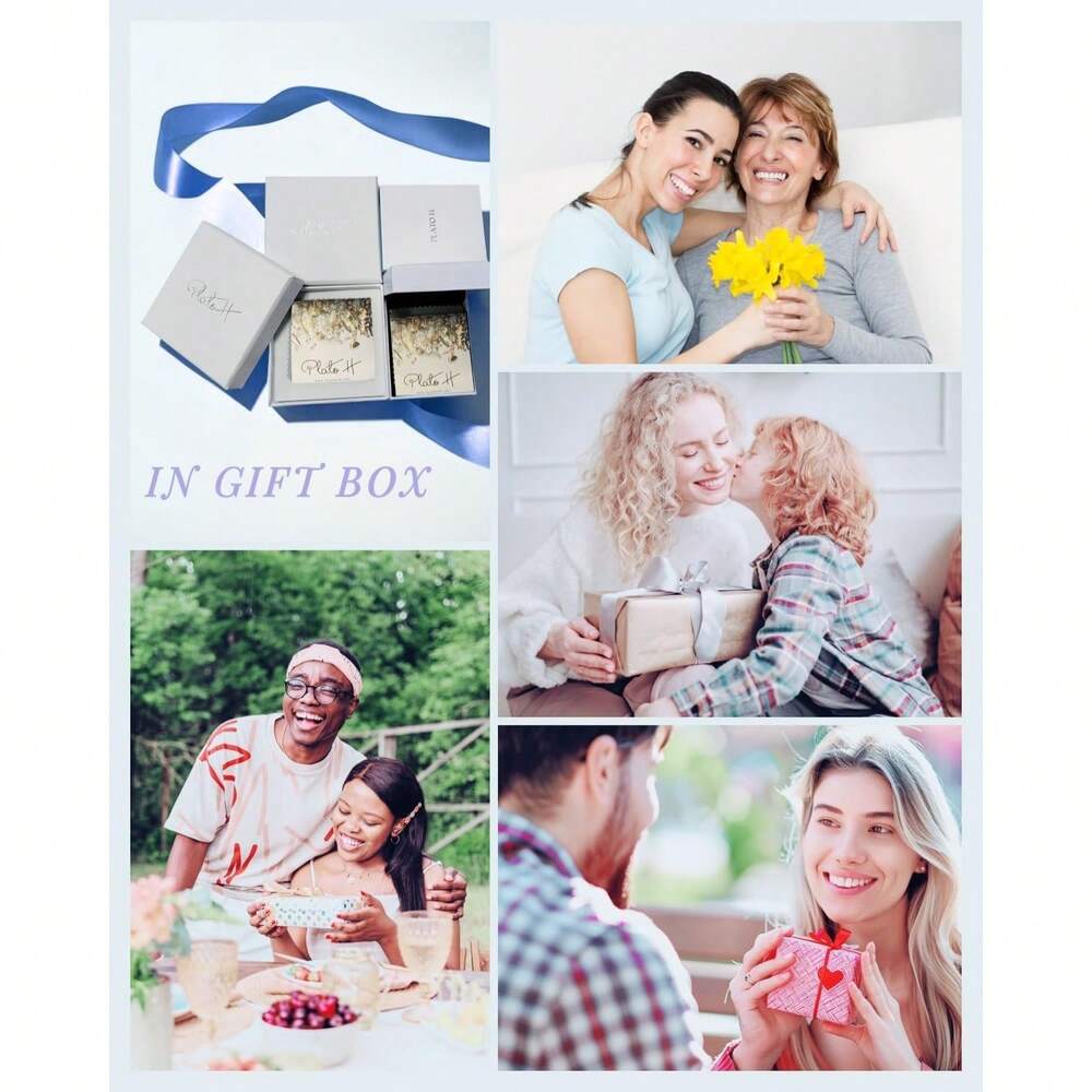 DS Free Shipping PLATO H Collar De Plata De Ley S925 Con Dije De Cubo De Cristales Para Mujer, Joyería única Con Exquisita Caja De Regalo, San Valentín, Día De La Madre Para Ella